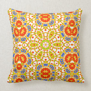 Blue Mustard Orange Outdoor-Indoor M L Cushion
