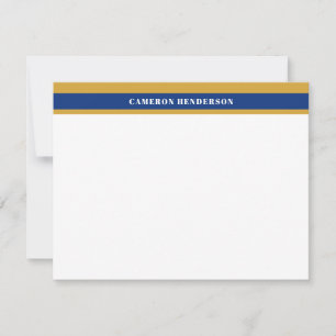 Blue Mustard Yellow Stripes Add Your Name Card