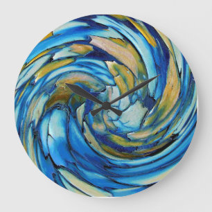 Blue N Gold Dolphin vs Eagle Abstract Wall Clock