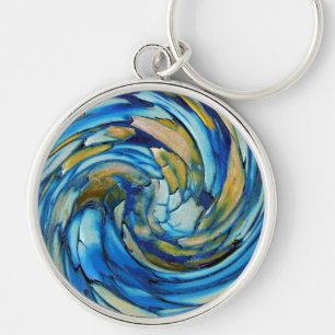 Blue N Gold Dolphin vs Eagle Key Ring
