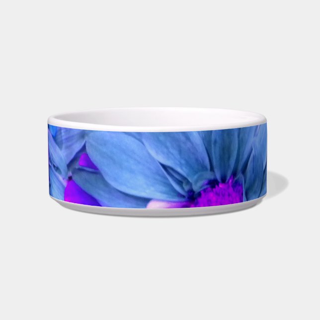 Blue N Purple Daisies Bouquet (Pet) Bowl (Front)