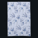 Blue n White Chinoiserie Chic Bird Swallow Mosaic Tea Towel<br><div class="desc">"Blue n White Chinoiserie Chic Bird Swallow Mosaic." Ideal for a blue and white classic, pottery or tile design kitchen. These swallows were designed from graphically designed "broken tile artwork" for a fun and fanciful twist on traditional English style. A mix and match collection of coordinating designs are available. All...</div>
