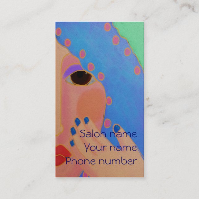 Blue Nail Polish Appointment Card (Front)