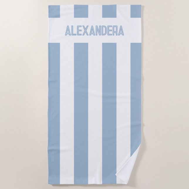 Blue Name Beach Bachelorette Bridesmaid  Towel (Front)