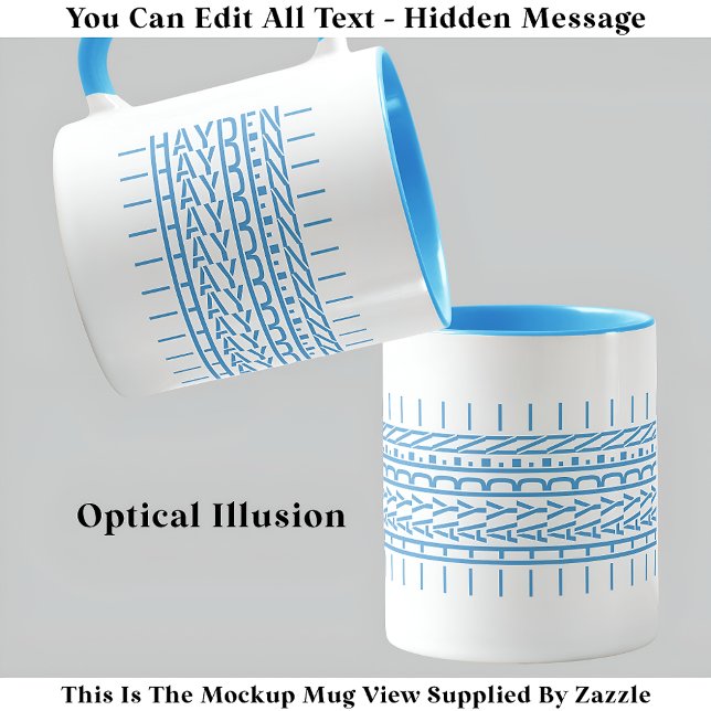  Blue Name Hidden Message Trendy Mug 121B Birthday (Creator Uploaded)