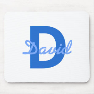 Blue Name & Monogram Mouse Pad