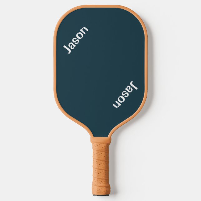 Blue Name Monogram Simple Minimal Cute Trendy Cool Pickleball Paddle (Front)