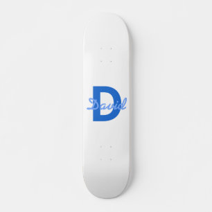 Blue Name & Monogram Skateboard