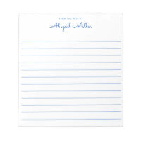 Blue Named Notes Lined Personalised  Notepad