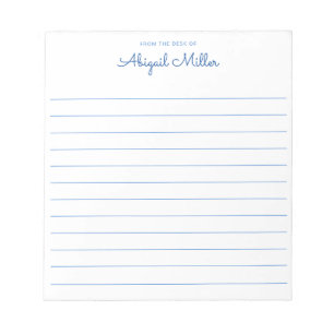 Blue Named Notes Lined Personalised  Notepad