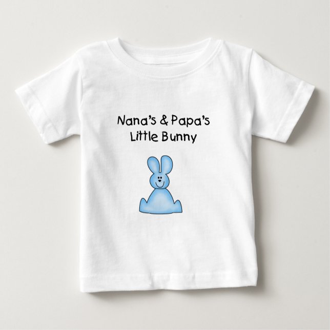Blue Nana's and Papa's Little Bunny Baby T-Shirt (Front)