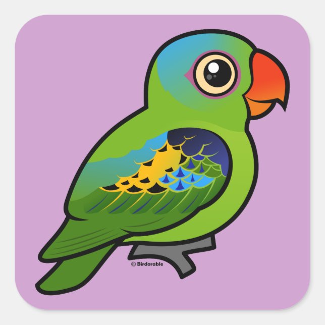 Blue-naped Parrot Square Sticker (Front)