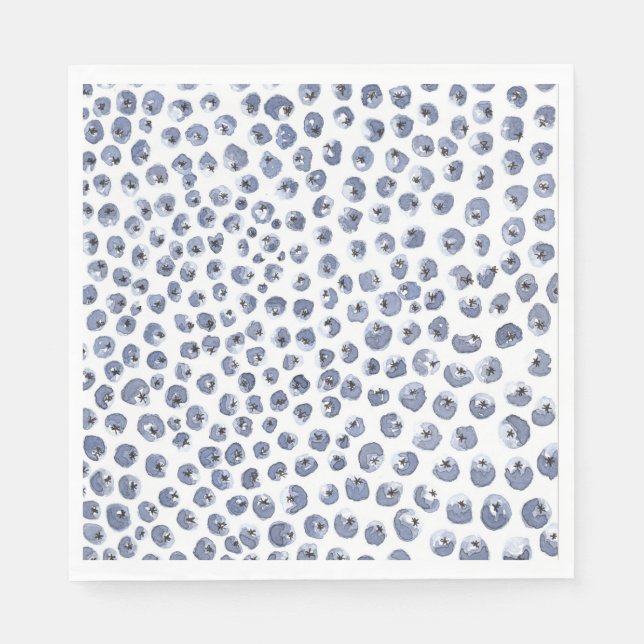 Blue Napkins Handpainted Watercolor Blueberry  (Front)