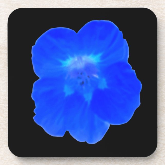 Blue Nasturtium Cork Coaster (Front)