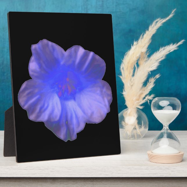 Blue Nasturtium Flower Plaque (Side)