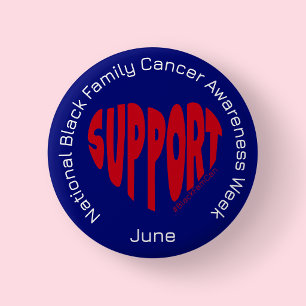 Blue National Black Family Cancer Awareness Week 6 Cm Round Badge