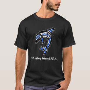 Blue Native American Whidbey Island WA Orca Killer T-Shirt