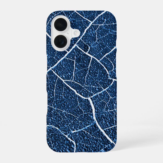 Blue Nature Abstract Pattern iPhone 16 Case (Back)
