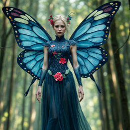 Blue Nature Fairy Forest Decoupage Paper