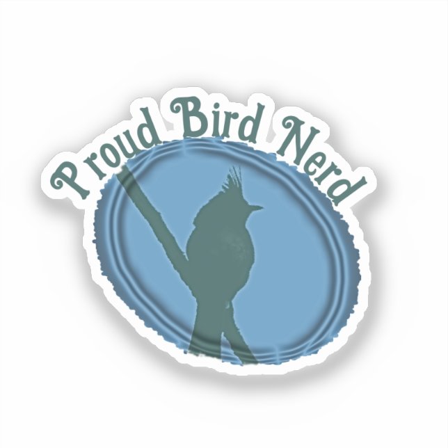 Blue Nature Silhouette Proud Bird Nerd (Front)