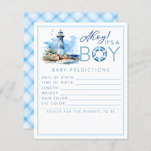Blue Nautical Ahoy It's A Boy Baby Shower Game 