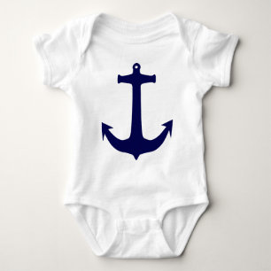 Blue Nautical anchor pattern Baby Bodysuit