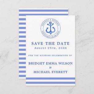 Blue Nautical Anchor   Save the Date Wedding