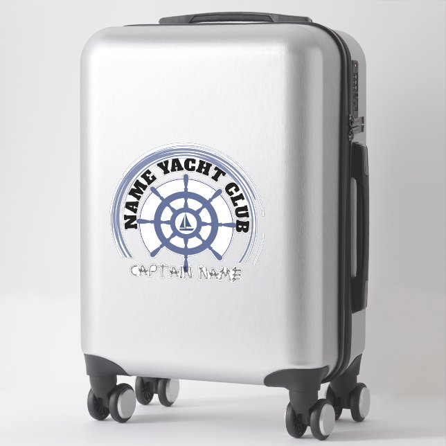 Blue Nautical Anchor yacht club boat marina Name (Suitcase)