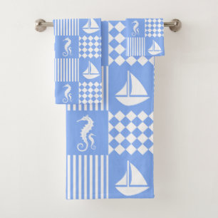 Blue Nautical Bath Towel Set