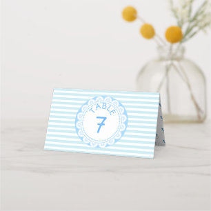 Blue Nautical Beachy Wedding Table Number Cards