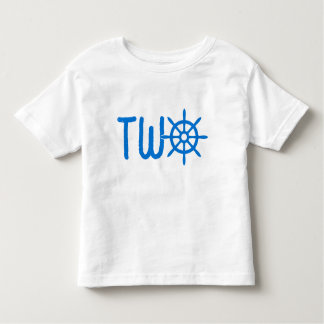Blue Nautical boys 2nd Birthday Ship’s Wheel Helm Toddler T-Shirt