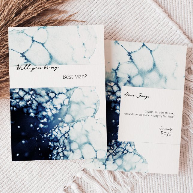 Blue Nautical Destination Best Man Proposal Invitation (Creator Uploaded)