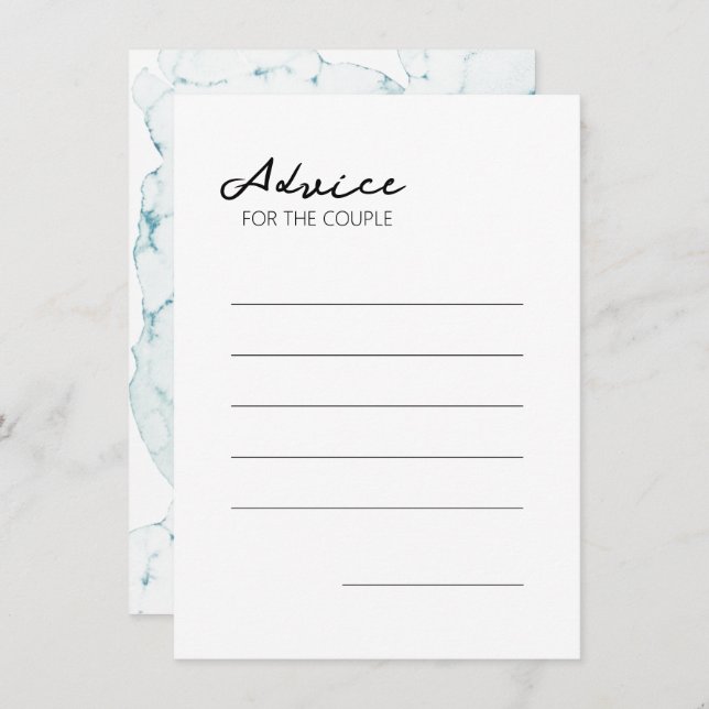 Blue Nautical Destination Wedding Advice Card (Front/Back)