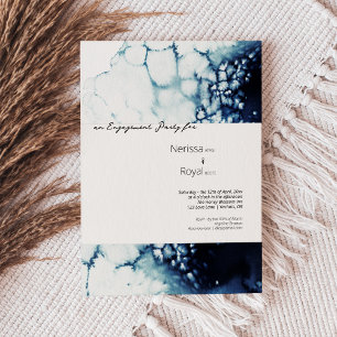Blue Nautical Destination Wedding Engagement Party Invitation