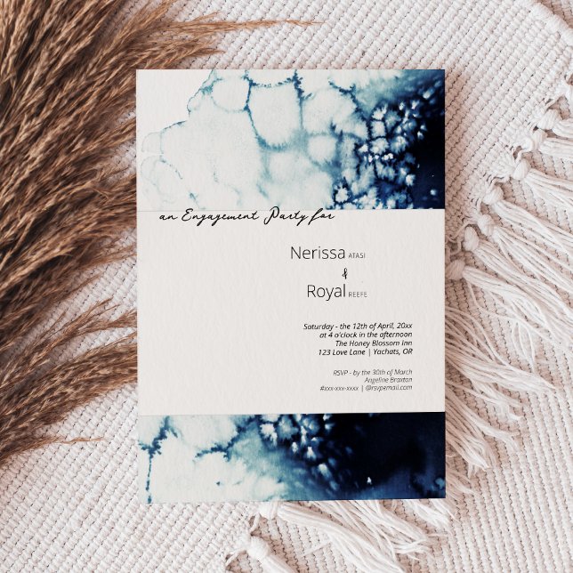 Blue Nautical Destination Wedding Engagement Party Invitation (Creator Uploaded)