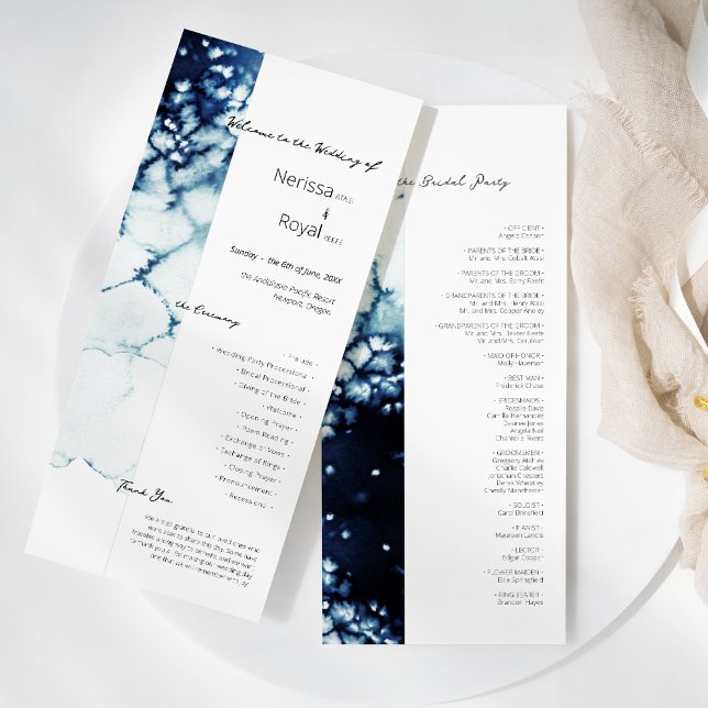 Blue Nautical Destination Wedding Flat Program (Creator Uploaded)