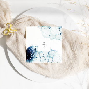 Blue Nautical Destination Wedding Monogram Napkin