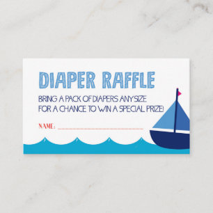 Blue Nautical Diaper Raffle Ticket Enclosure Card