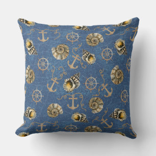 blue nautical pattern cushion
