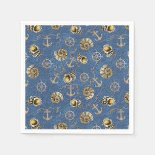 blue nautical pattern napkin