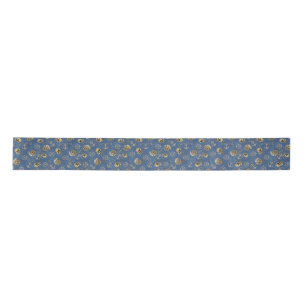blue nautical pattern satin ribbon