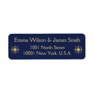 Blue Nautical Personalised Return Address Labels