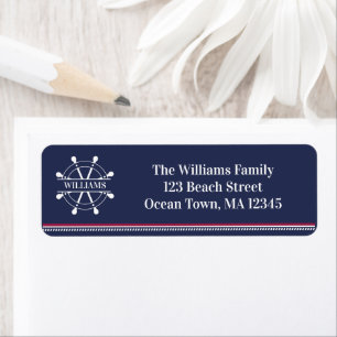 Blue Nautical Return Address Label