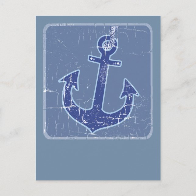 blue nautical sailor anchor postcard (Front)