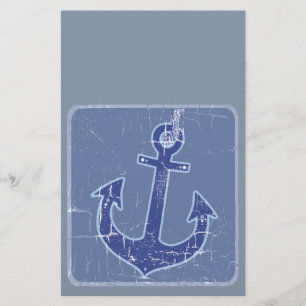 blue nautical sailor anchor stationery