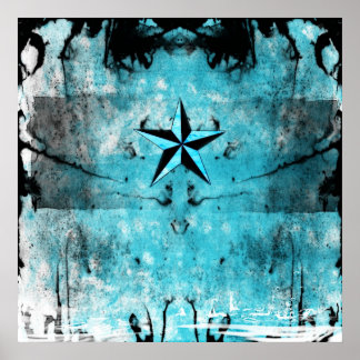 Blue Nautical Star Poster