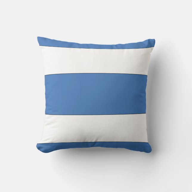 Blue Nautical Stripe Pillow (Front)