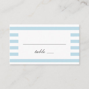 Blue nautical stripes. Modern striped wedding Place Card
