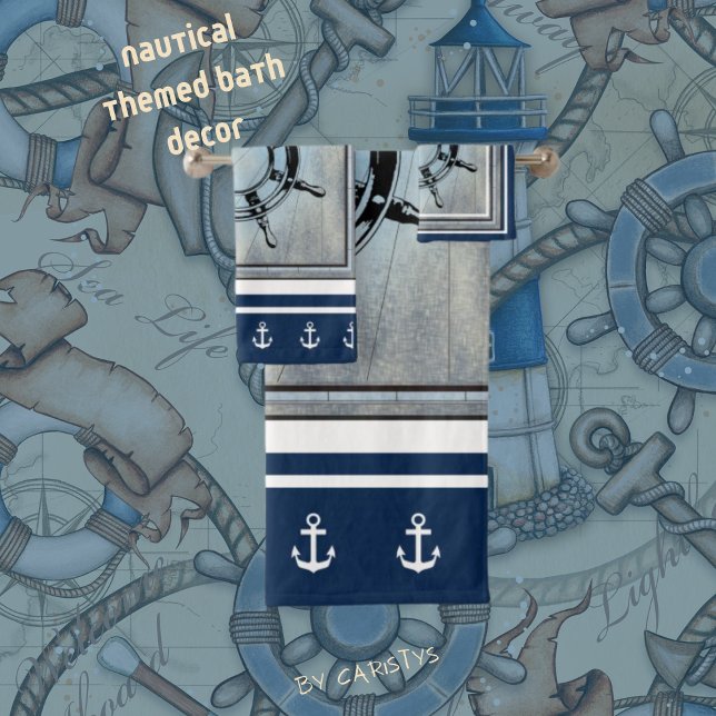 Blue Nautical Themed Bath Towel Set (Creator Uploaded)
