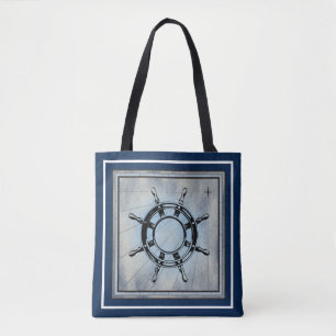 Blue Nautical Themed  Tote Bag